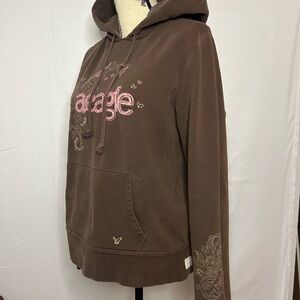 OLD american eagle Chocolate Hoodie with Pink Details